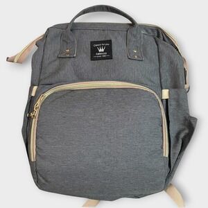 Taikkss Gray Backpack Diaper Bag Multi Compartment Travel‎ Backpack Gray Unisex
